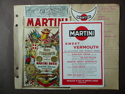 Martini Pubblicit‡ Campionario Etichette liquori Anni '50 e '60 Torino