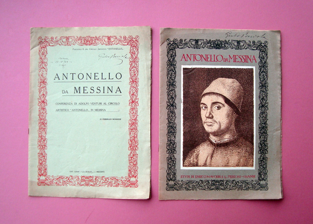 Mauceri Perroni Antonello Da Messina 2 fascicoli 1923Off Grafiche La …