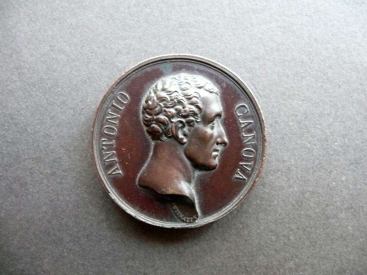 Medaglia Antonio Canova al Secolo Decimo Nono Bronzo Arte Originale …