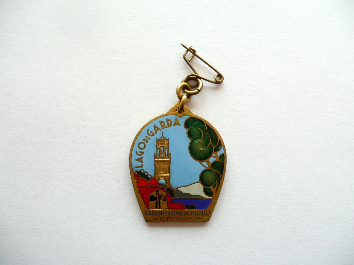 Medaglia Lago di Garda Raduno Escursionistico 6 Settembre 1936 Smaltata