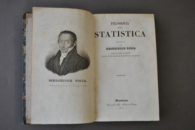 Melchiorre Gioia Filosofia della Statistica Mendrisio 1839 Volume Unico Ritratto