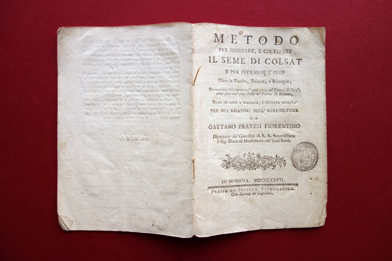 Metodo per Seminare e Coltivare il Seme di Colsat Gaetano …