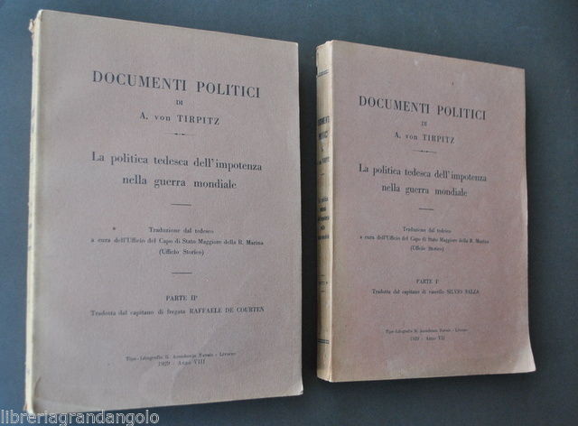 Militaria Bellica Von Tirpitz Documenti Politici Politica Tedesca Guerra 1929