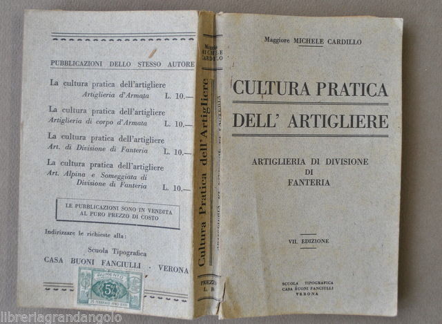 Militaria Cultura Pratica Artigliere Artiglieria Fanteria Regolamento 1940