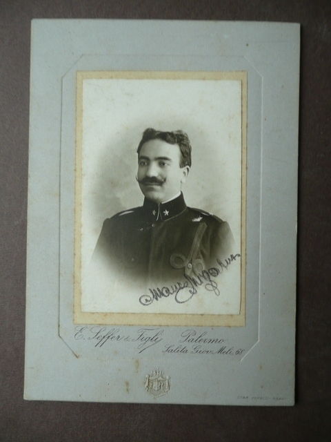 Militaria Fotografia Antica Firma Militare Ufficiale Seffer Palermo Primi '900