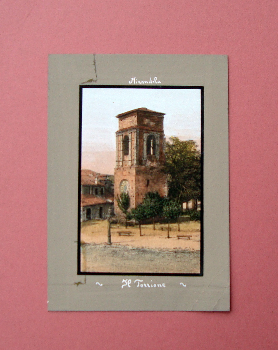 Mirandola Il Torrione Incisione su legno 1890 da "100 Città …