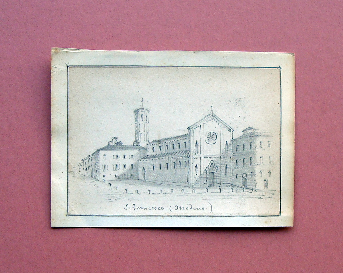 Modena Disegno Chiesa di San Francesco fine '800