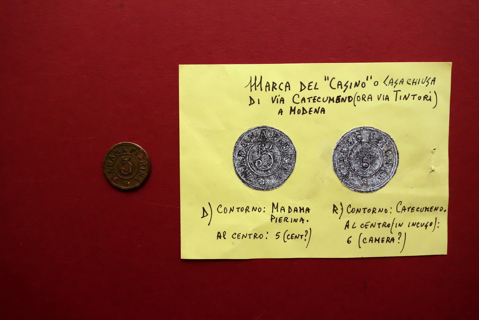 Modena Marca del Casino o Casa Chiusa Via del Catecumeno …
