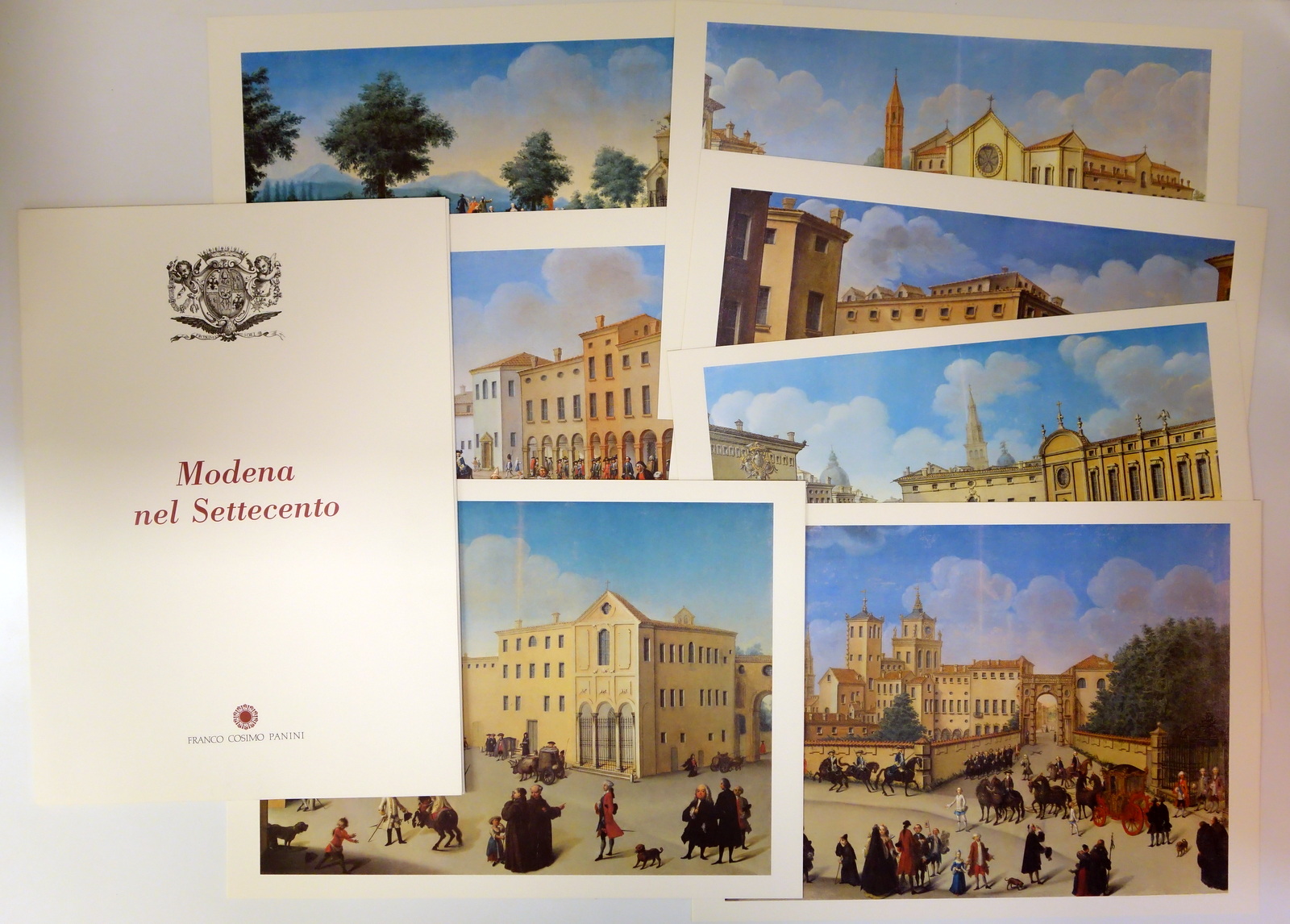 Modena nel Settecento Cartella Sette Tavole Vedute Panini Fuori Commercio