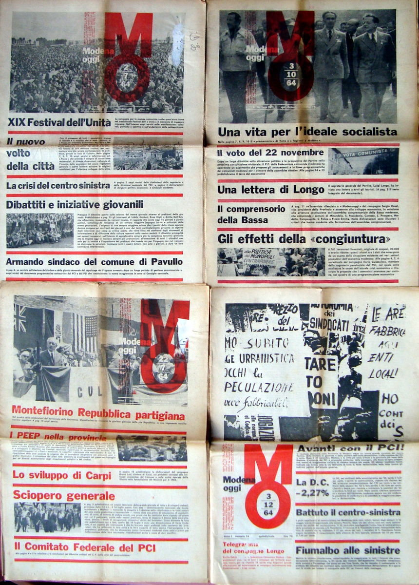 Modena Oggi 4 giornali N 11-12-13-14 1964 completi Albe Steiner …