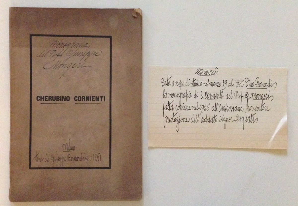 Monografia del Prof. G. Mongeri Cherubino Cornienti Tip. Bernardoni Milano …