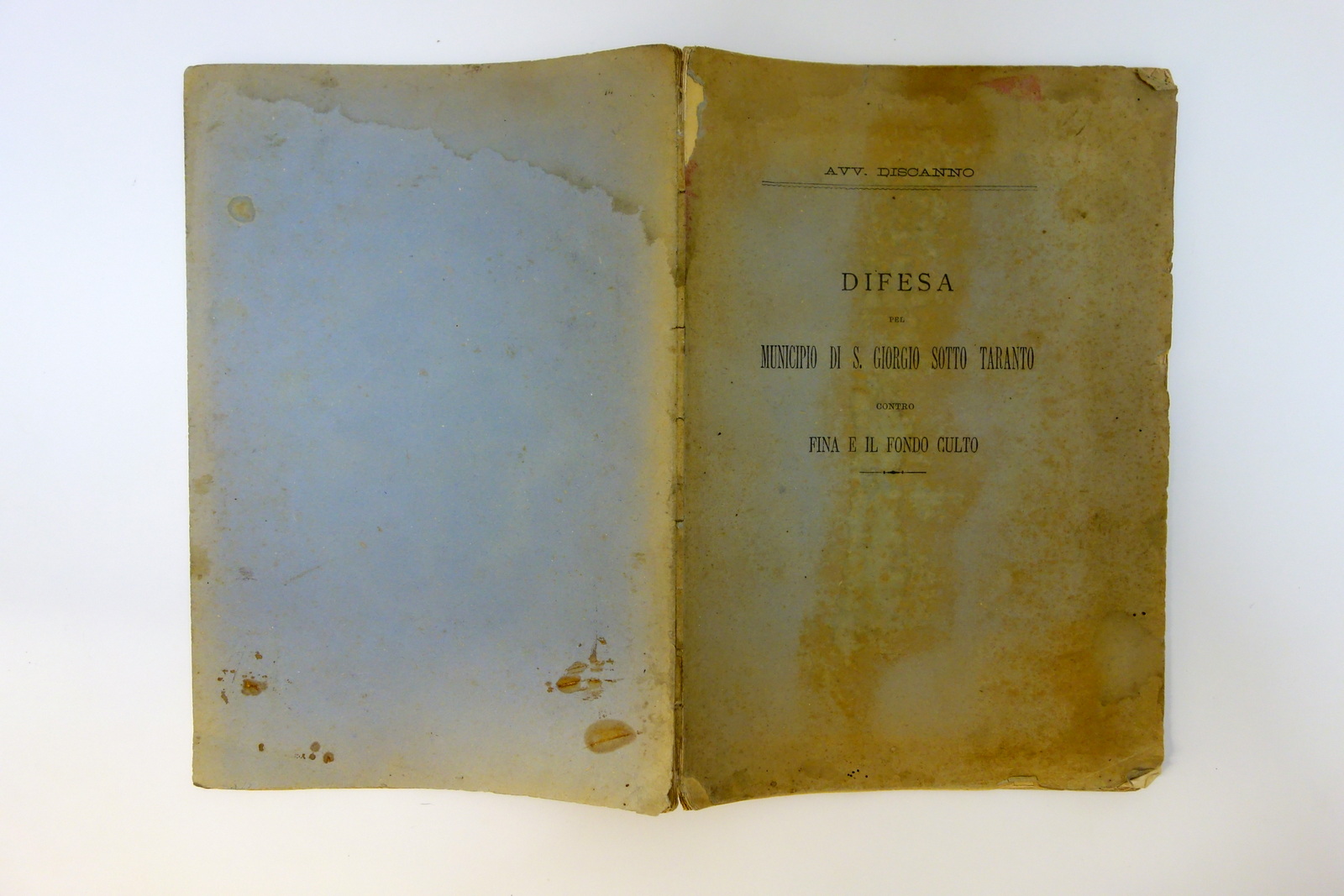 Municipio di S. Giorgio sotto Taranto contro Fina e il …