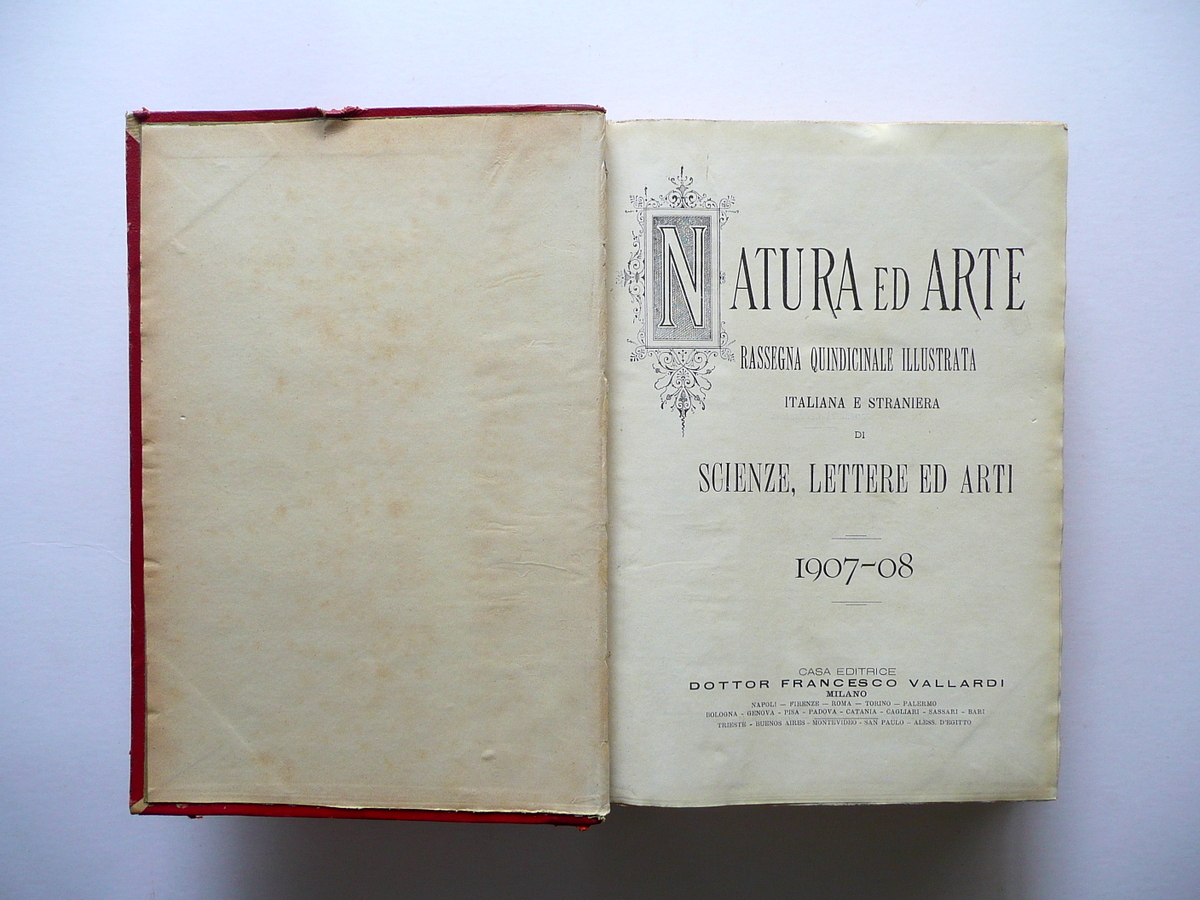 Natura ed Arte Rivista 2∞ Semestre 12 Numeri 1907-08 Sardegna …