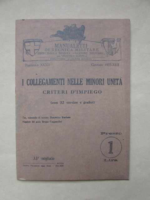 Nazione Militare Manuale Tecnica Collegamenti Minori Unit‡ Esercito Guerra 1935