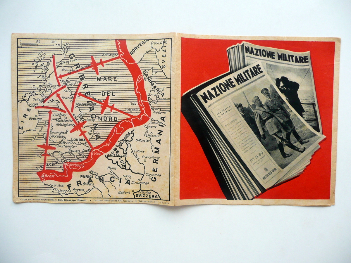 Nazione Militare Pieghevole Fisarmonica Illustrato Abbonamenti 1942 WW2 Guerra