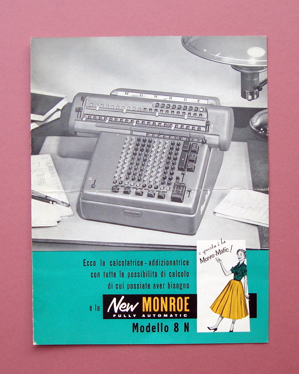 New Monroe Calcolatrice Addizionatrice Modello 8 N Anni '50 catalogo …
