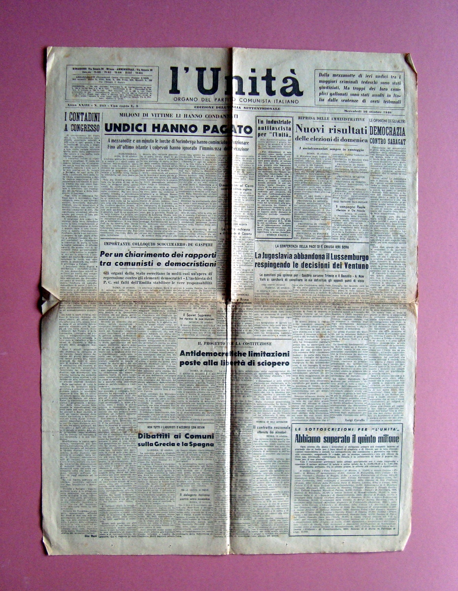 Norimberga Undici hanno pagato Esecuzione in prima L'Unit‡ 16 ottobre …