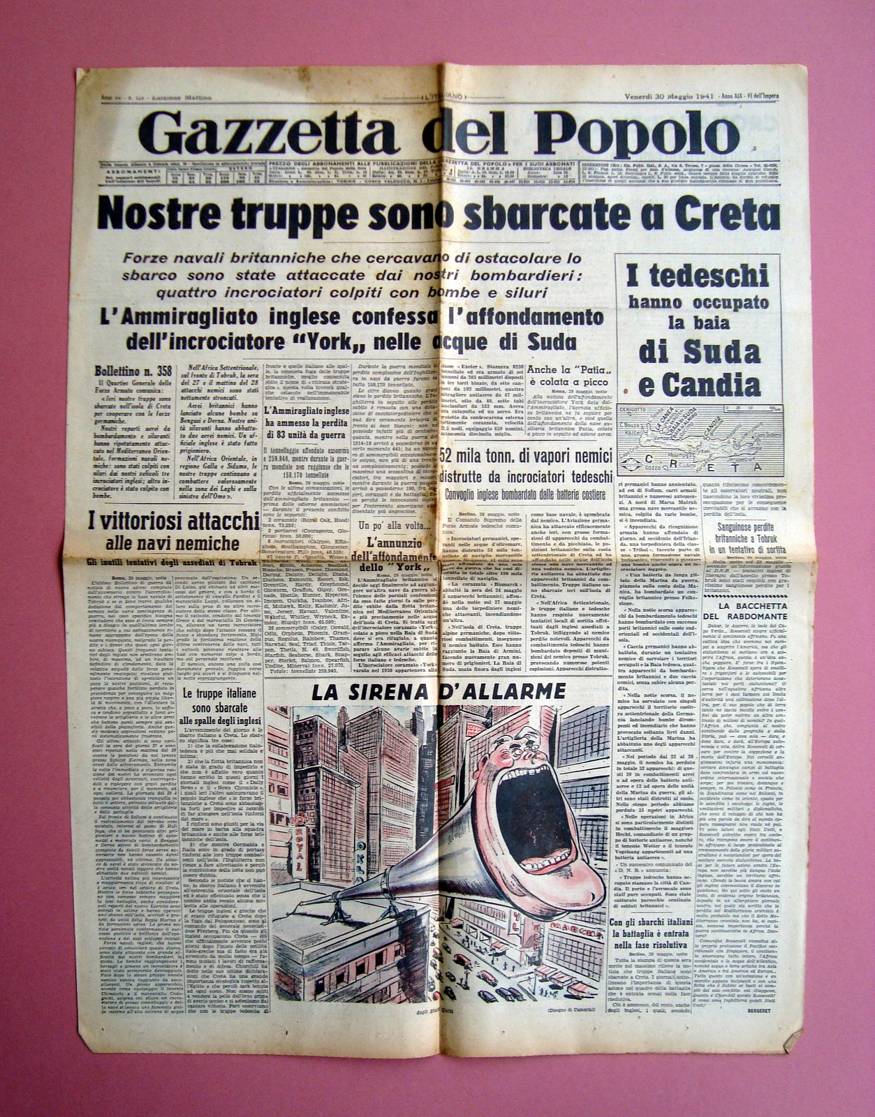 Nostre Truppe sbarcate a Creta in prima Gazzetta del Popolo …