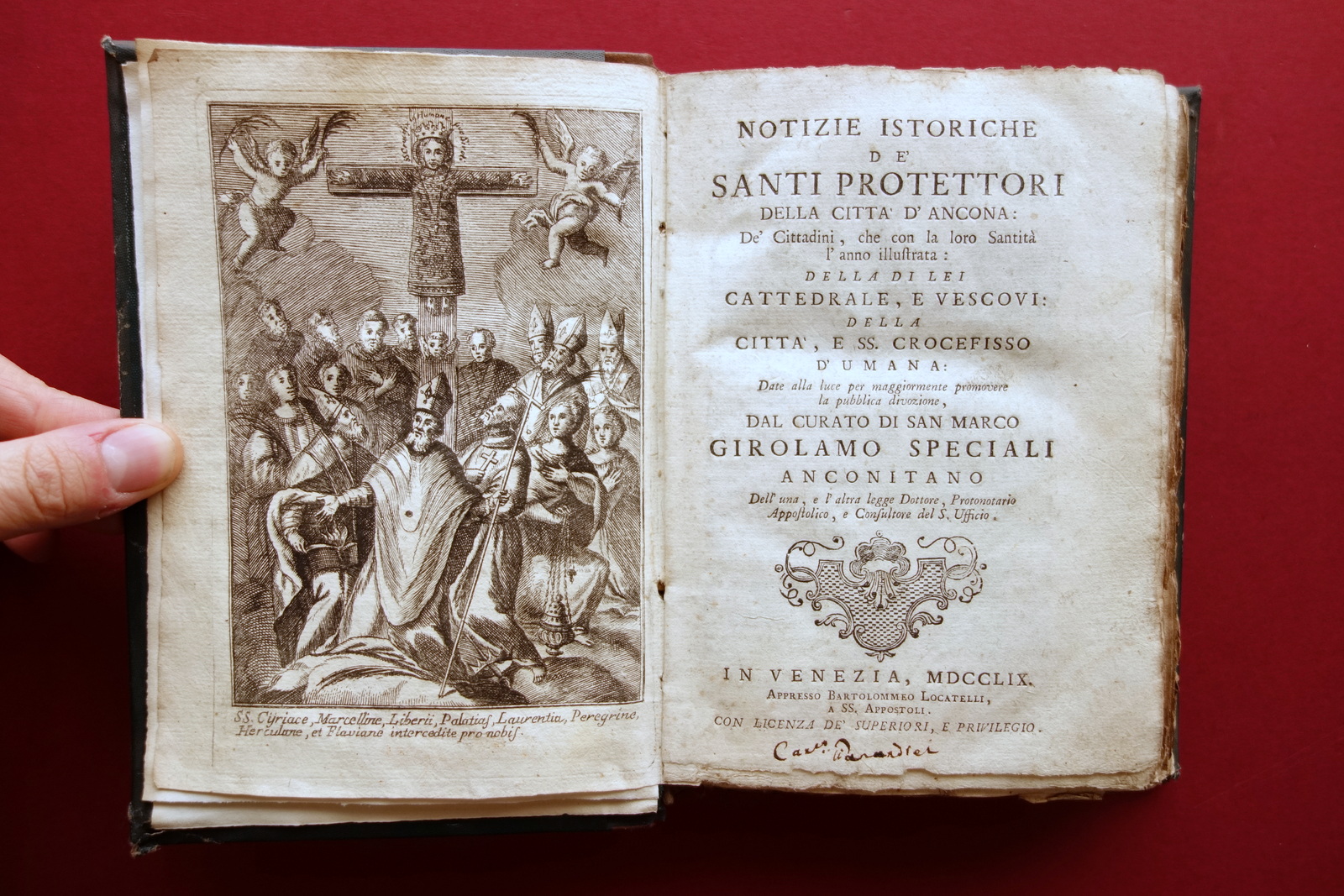 Notizie Istoriche de'Santi Protettori Citt‡ d'Ancona Speciali Locatelli 1759