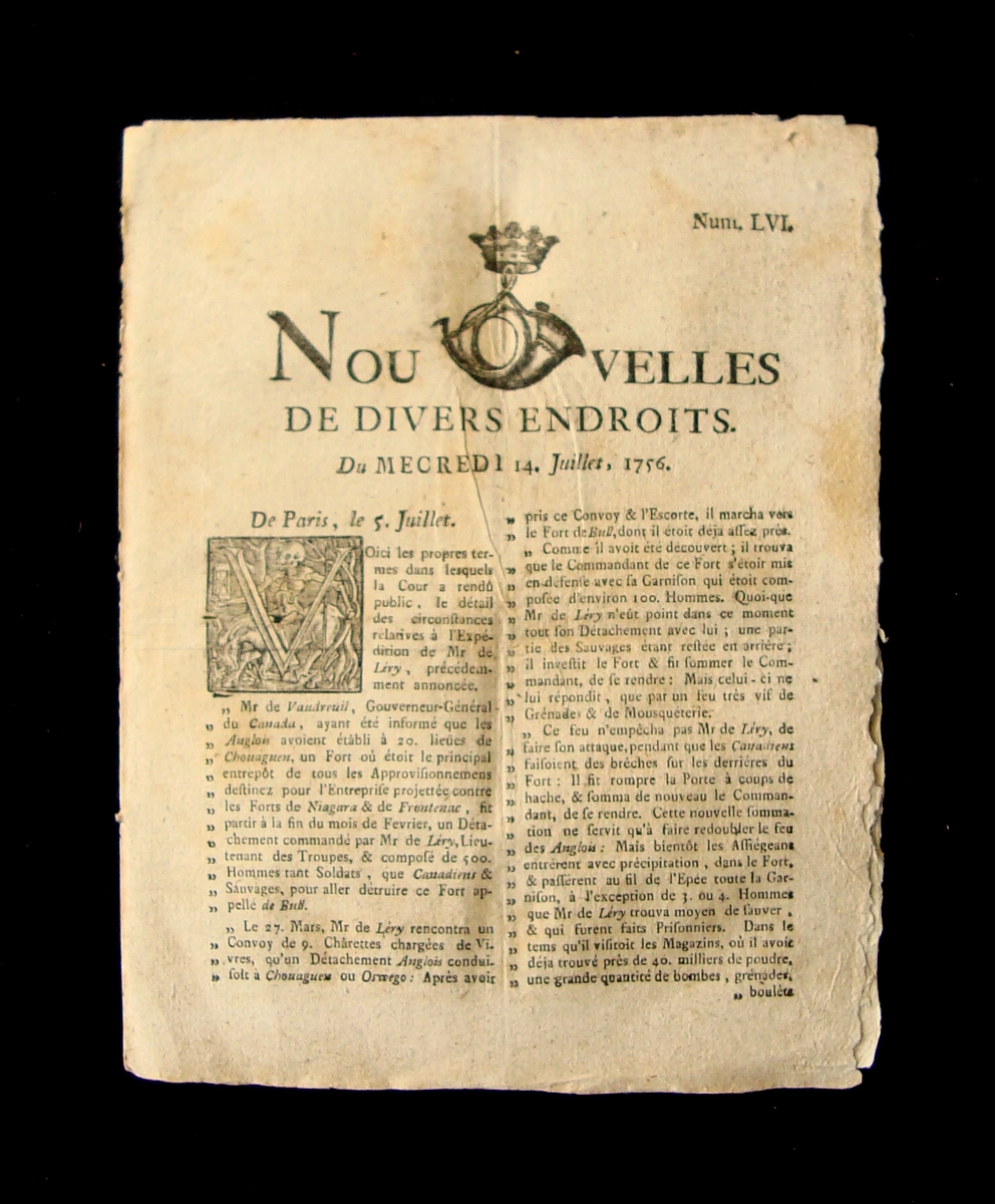 Nouvelles de Divers Entroits giornale francese N LVI 14 Luglio …