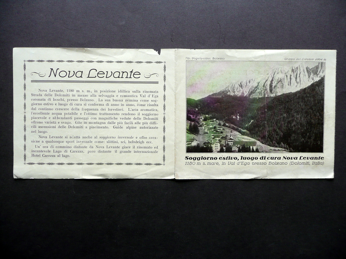 Nova Levante Hotelier G. Wiedenhofer Depliant Pubblicit‡ Val d'Ega Anni …
