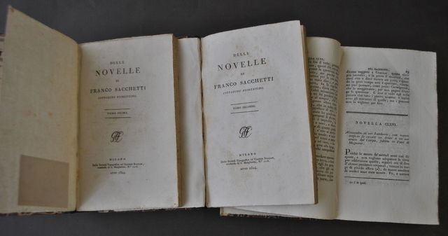 Novellistica Letteratura Sacchetti Novelle ?Firenze Lingua Toscana Milano 1804
