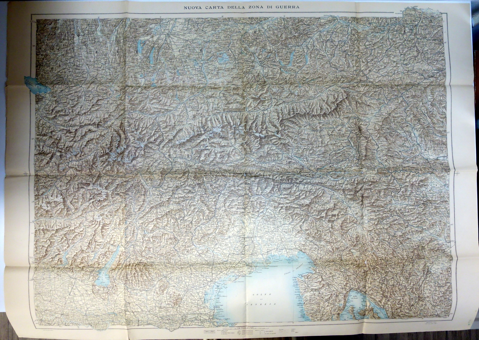 Nuova Carta della Zona di Guerra WW1 IGM Scala 1:500.000 …