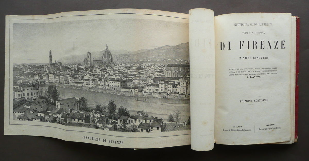 Nuovissima Guida Illustrata Citt‡ di Firenze Dintorni Salvioni Sonzogno '800