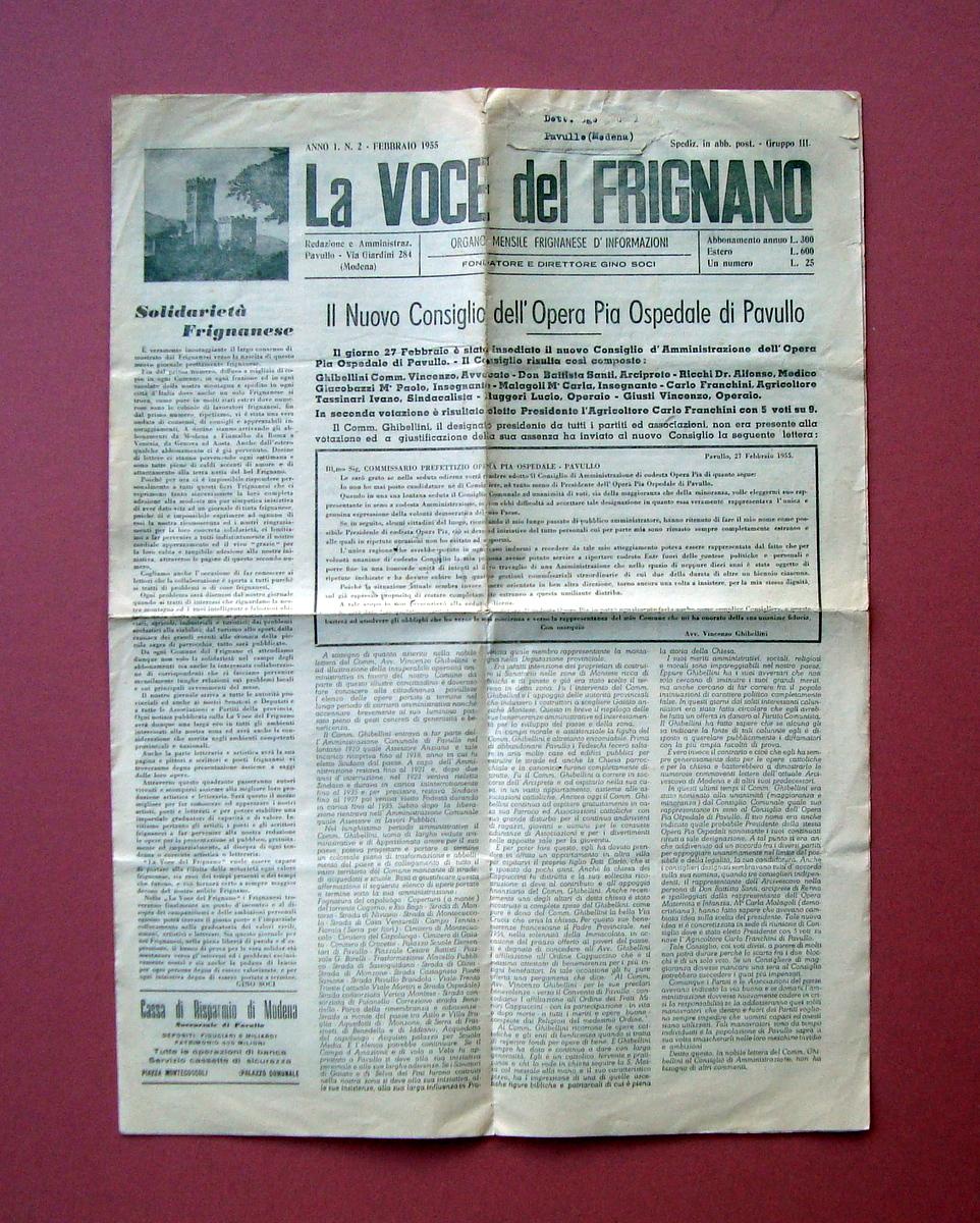 Nuovo Consiglio Opera Pia Ospedale Pavullo La Voce del Frignano …