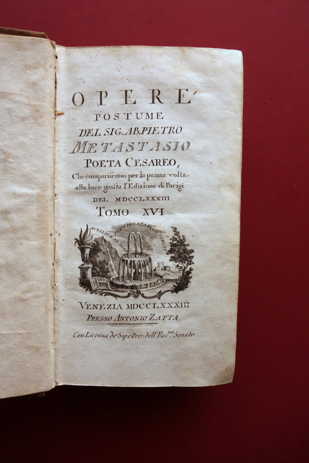 Opere Postume di Pietro Metastasio Tomo XVI Arte Poetica Aristotele …
