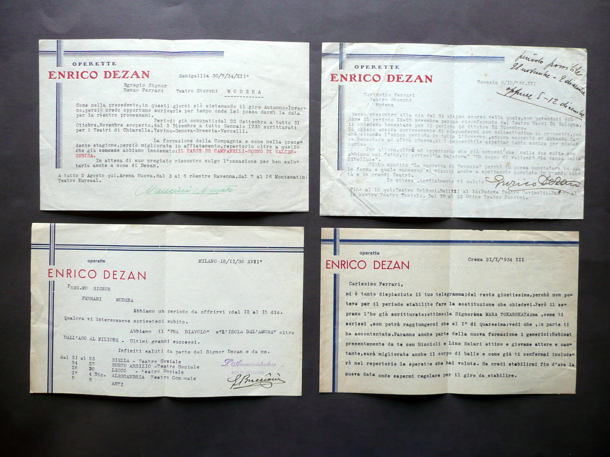 Operette Enrico Dezan 4 Lettere Programmi Proposte Teatro Storchi Modena …