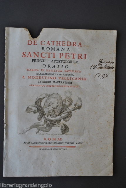 Orazione Cattedra San Pietro Modestino Pellicani Macerata Pio VI Cesena …