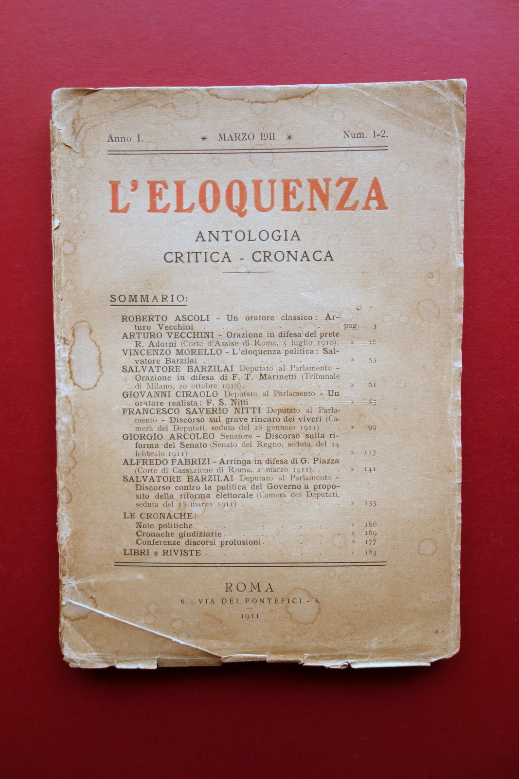 Orazione in Difesa di F.T. Marinetti S. Barzilai L'Eloquenza Anno …