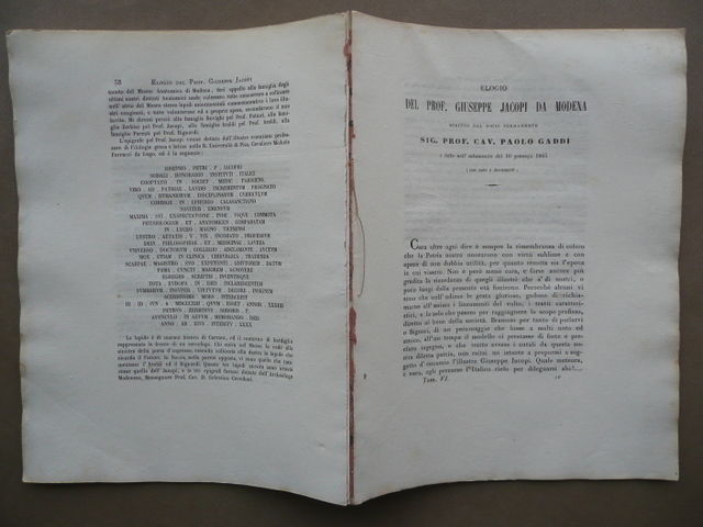 Paolo Gaddi Elogio Jacopi Modena Brescello Scarpa Pavia Documenti Inediti …