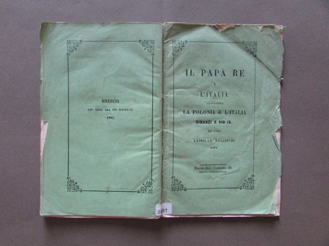 Papa Re Polonia Italia Kulcischi Lettere Religione Storia Politica Brescia …