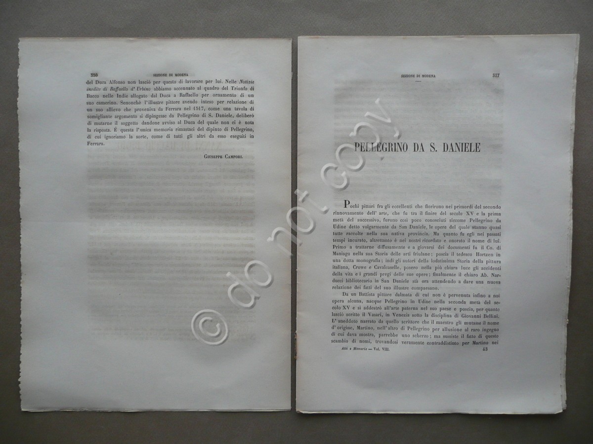 Pellegrino da Udine San Daniele Nota Storica Pittura Campori 1877 …