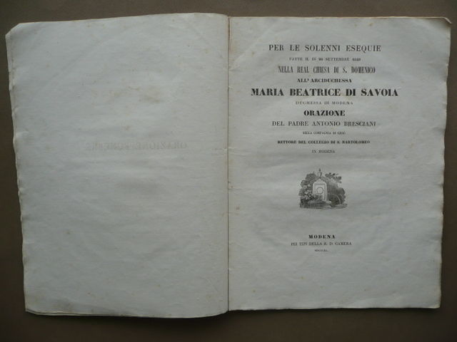 Per Le Solenni Esequie Maria Beatrice Di Savoia Bresciani Orazione …