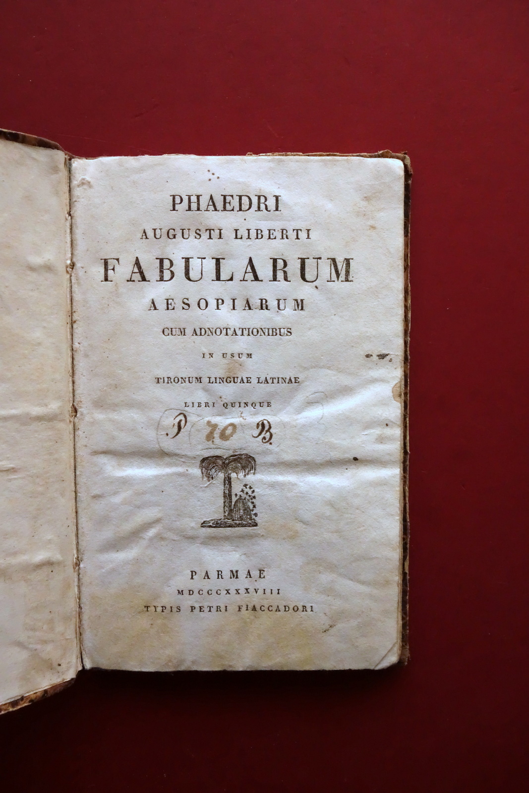 Phaedri Augusti Liberti Fabularum Aesopiarum Fiaccadori Parma 1838 Fiabe Esopo