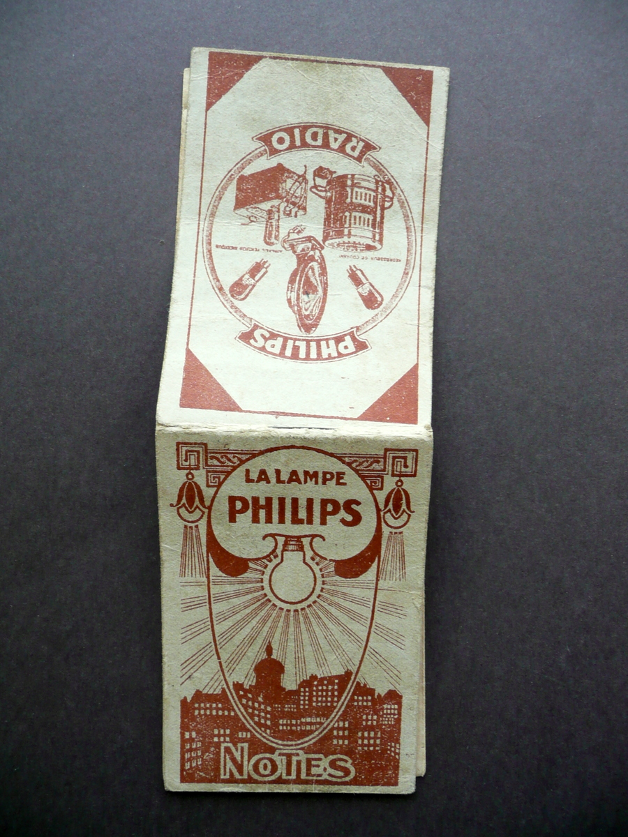 Philips La Lampe Calendarietto Blocco Note 1927 Grafica Pubblicit‡