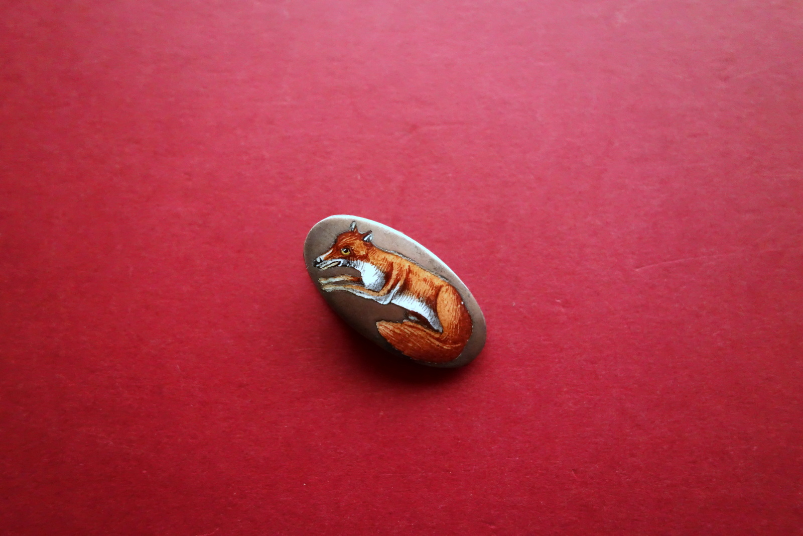 Piccolo Fermaglio a Molla in Metallo Smaltato Volpe '800