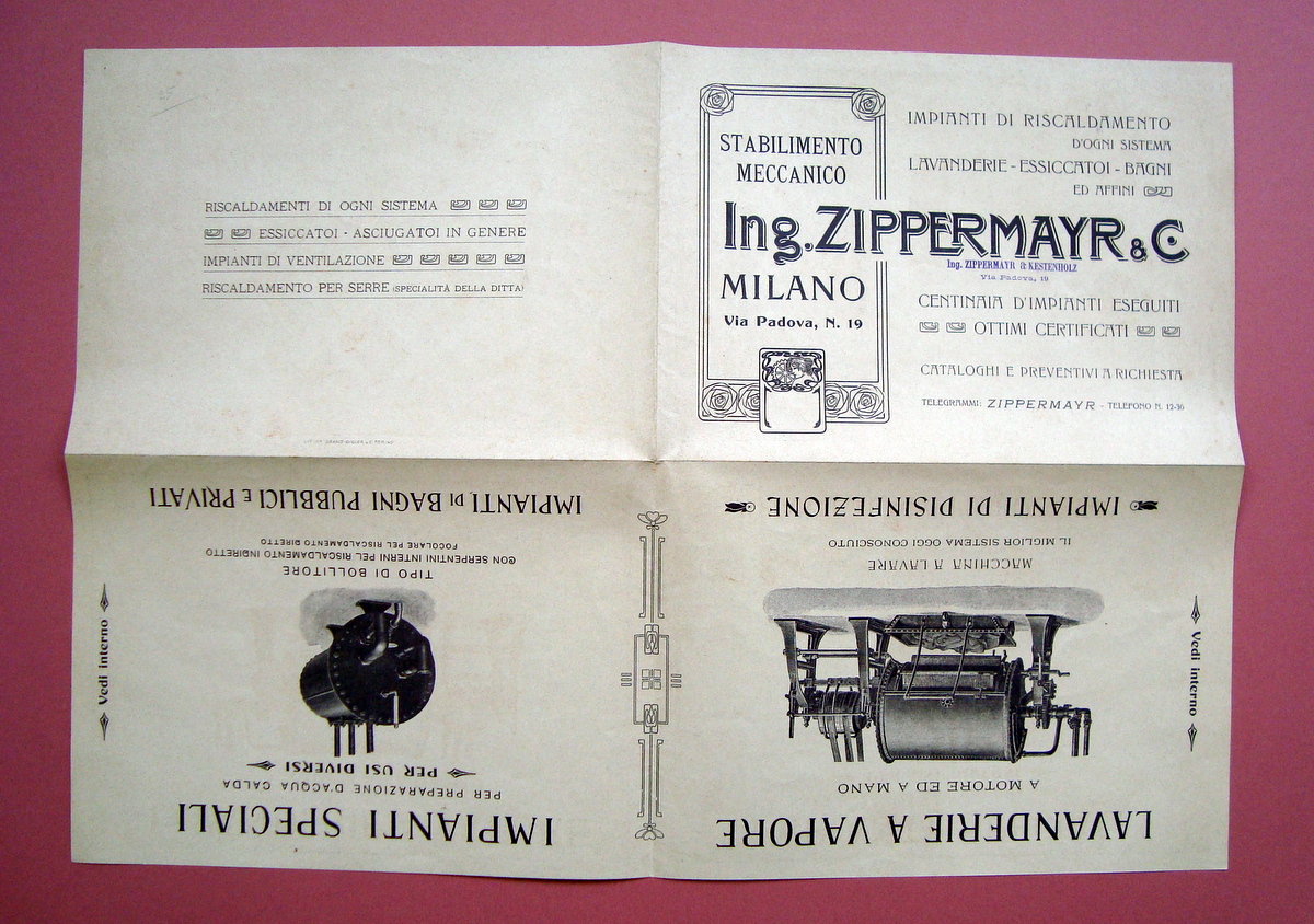 Pieghevole apribile Ing. Zippermayr Milano Riscaldamento Lavanderie Bagni