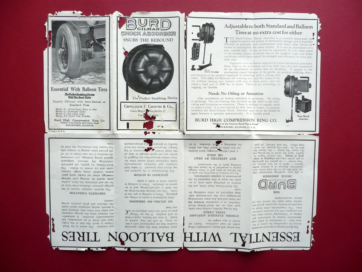 Pieghevole Burd Gilman Shock Absorber USA Carrozzeria Garavini Torino Anni …