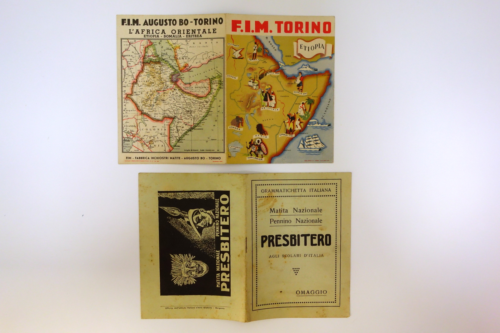 Pieghevole e Opuscolo Pubblicitari Matite Penne F.I.M. Presbitero AOI Anni …