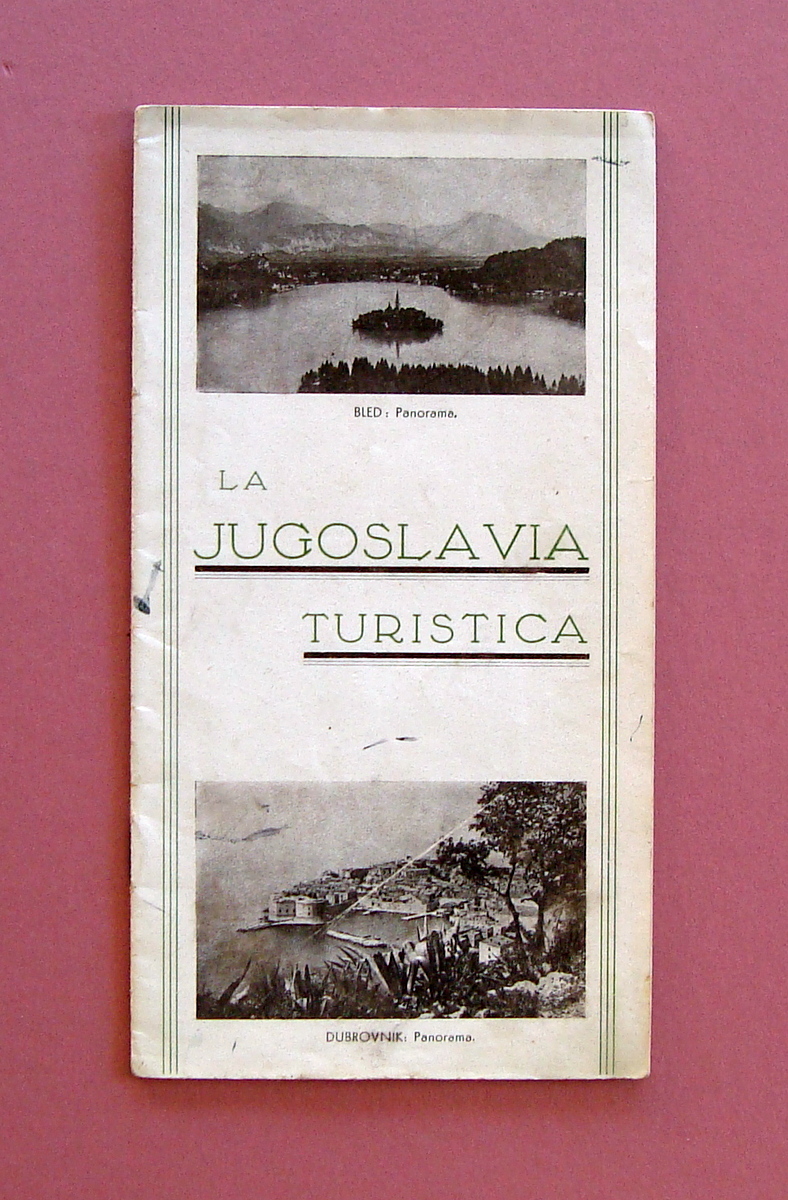 Pieghevole Jugoslavia turistica 1938 Beograd Zagreb Dubrovnik Split Kotor Bled