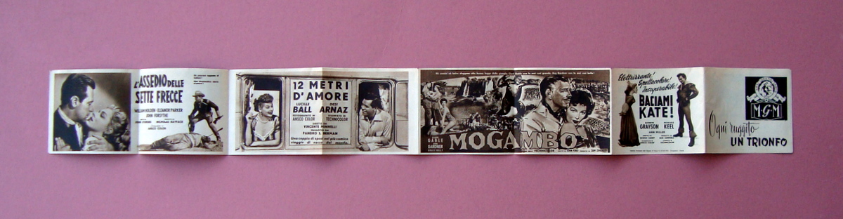 Pieghevole M.G.M Cinema Mogambo Baciami Kate e altri RARO