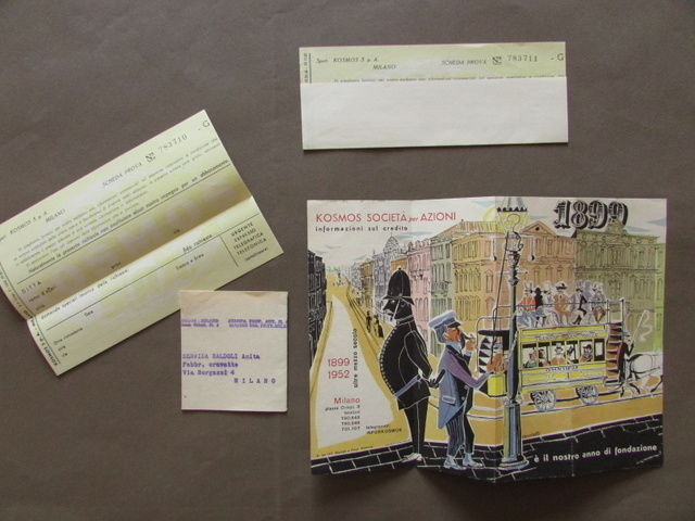 Pieghevole Pubblicit‡ Agenzia Kosmos Informazioni Commerciali Milano 1952
