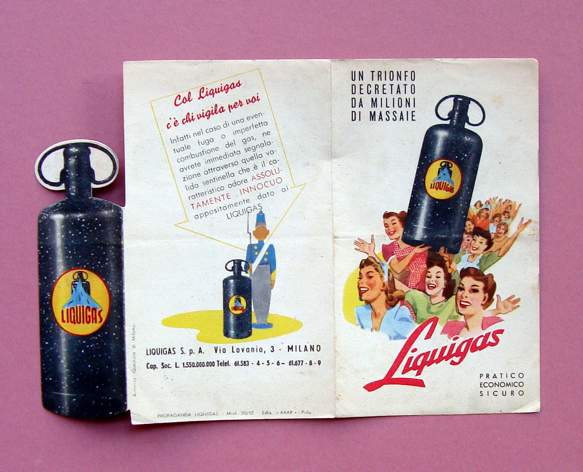 Pieghevole Pubblicitario Liquigas Milani 1952