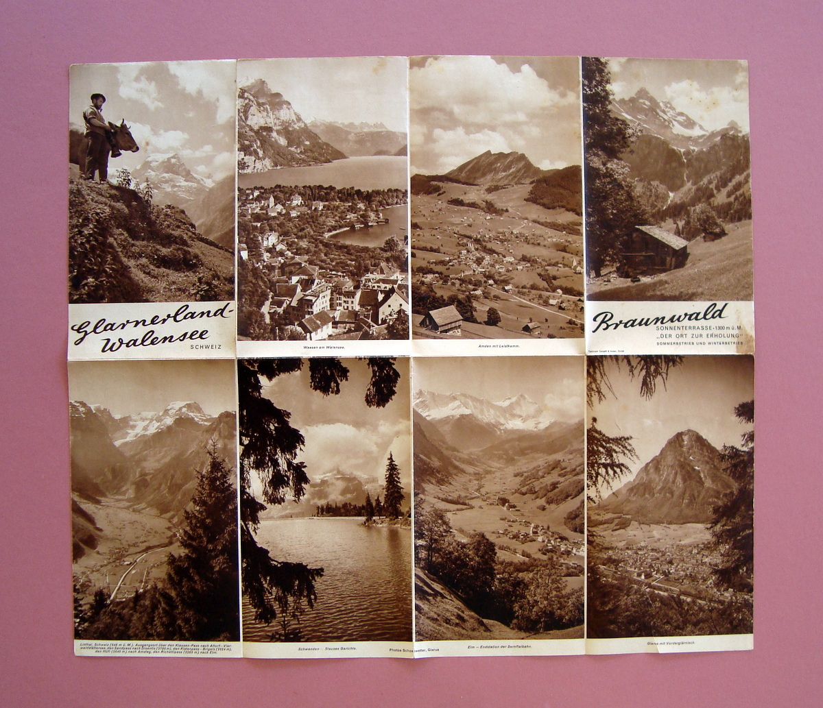 Pieghevole Turistico Braunwald Svizzera bella carta fotografica
