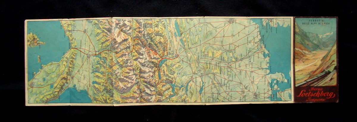 Pieghevole turistico Ferrovia delle Alpi Bernesi Berna Loetschberg Sempione