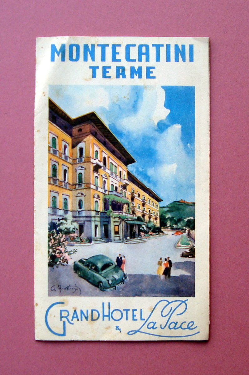 Pieghevole turistico Montecatini Terme Grand Hotel La Pace 1951